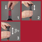 Vacu Vin Wine Saver Pump Red with Vacuum Wine Stopper - Keep Your Wine Fresh for up to 10 Days - 1 Pump 4 Stoppers - Reusable - Made in the Netherlands