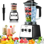 Blenders for Kitchen, Smoothie Blender, 2400W/1000W Prasky Blender & Grinder Combo, 25,000 RPM High Speed, 68oz BPA-Free Food Processor, Countertop Blender for Smoothies, Shakes & Food (White,2L)