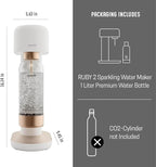 Mysoda Ruby 2 Soda Maker - Silent and Long-Lasting Aluminium Soda Maker with 1L Water Bottle - Without CO2 Cylinder - White Copper
