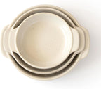 Santo Banko Ware Au Gratin Dish, Small, For One Person Capacity: 9.5 fl oz (270 ml), Heat Resistant, Pottery, Oven Safe, Direct Fire, Microwave, Dishwasher Safe, Stackable, Beige, Made in Japan