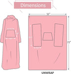 Solaris Wearable Blanket with Sleeves for Adults, Softness Comfort Warmth Fleece Gift for Women Men, Snuggy Body Throw TV Blanket for Home Office Lounge, Gift for Your Lover