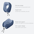 urnexttour Neck Pillow and Blanket Set for Travel Memory Foam Design Models Pillows with Eye Mask and 50% More Storage Bag Traveling Essentials Plane Car Flight Rest Sleeping Use Adult, Blue