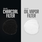 OVENTE 2 Liter Electric Deep Fryer FDM2201BR Charcoal and Oil Vapor Replacement Filter Set Pack of 3, White and Black ACPFDM2203