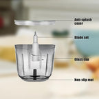 1.3Cup Food Processor Replacement Glass Bowl- Mini Food Processor & Portable Small Food Chopper for Vegetables Fruit Salad Onion Garlic,Kitchen Replacement (For our food processors only)