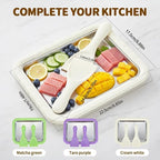 Rolled Ice Cream Maker Tray with Lid and 2 Scrapers, 304 Stainless Steel Ice Cream Roll Pan, 10.2 x 8.3 x 1.3 Inch Manual Instant Frozen Dessert Maker for DIY Ice Cream, Yogurt, Sorbet, Family Fun