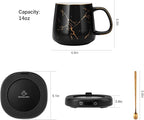 Coffee Mug Warmer & Luxury Marbling Mug Set, Electric Cup Warmer with Auto Shut Off, 4 Temperature Setting Smart Beverage Warmer, 8-Hours Auto Shut Off (Luxury Marbling Mug)