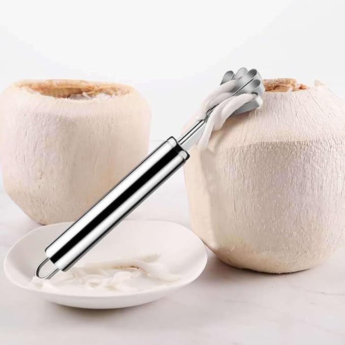 UPKOCH Coconut Opener and Meat Remover Kitchen Gadget Set Stainless Steel Sturdy Tool for Fresh Coconuts Home Supplies and Flesh Extraction