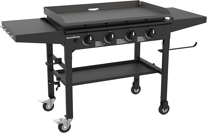 Blackstone 1554 36” Omnivore Griddle with Folding Side Shelves, Powder Coated Steel, Black