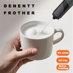 Handheld Milk Frother with Cover- 15-Second Silent Drink Mixer, Travel-Ready with ABS Sleeve, Battery-Powered for Coffee, Matcha & Shakes