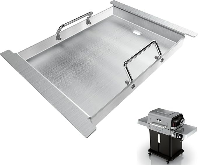 Half Griddle for Ninja FlexFlame PG300 Grills, Stainless Steel Sizzle Griddle Plate for Ninja-Flex Flame Grill Accessories XSKHLFGRIDLE, Even Heat Distribution & Versatility For Cooking 17''L x 12''W