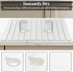 Extral Large Stone Dish Drying Mats for Kitchen Counter, 28"(L)×16"(W), Collapsible Quick Drying Dish Mats, Eco-Friendly Absorbent Diatomaceous Earth Mat for Dishes Cups Bottles, Match Any Countertop