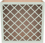 Solid Wood RTA Wine Bottle Rack Wall Cabinet with Lattice Panels - Wine Bottle Holder Storage for Bar, Pantry, or Dining Room and Kitchen(Jade Green, 24”W × 12”D × 30”H)