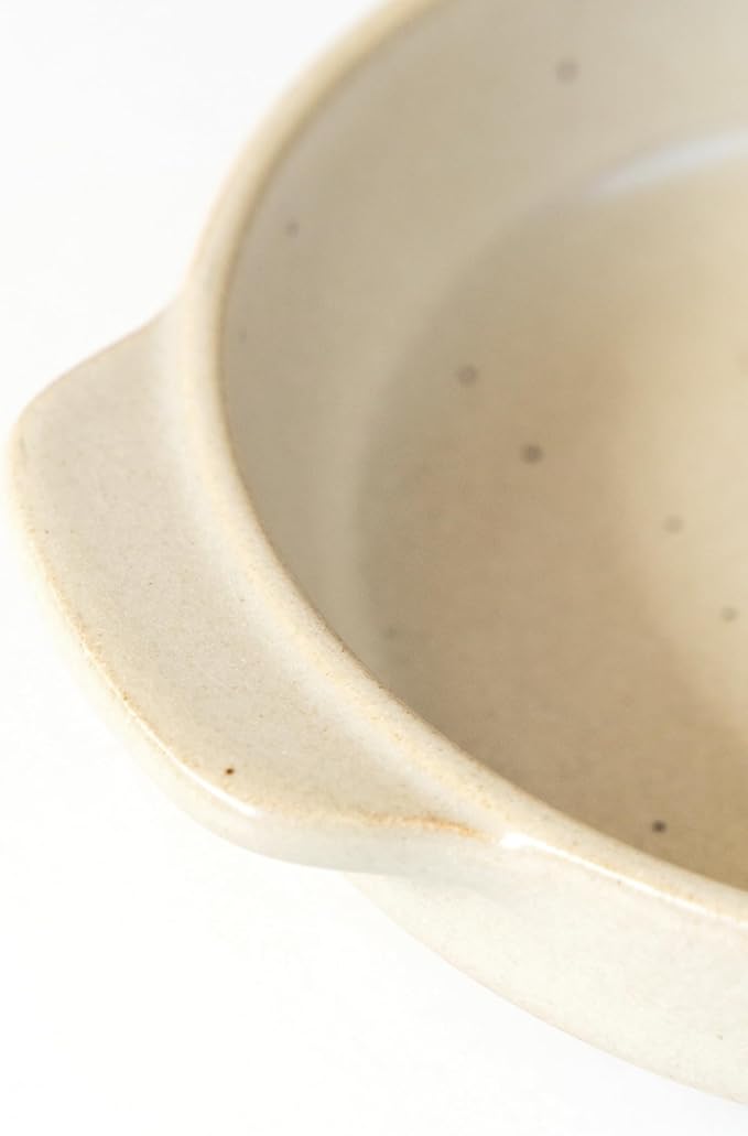 Santo Banko Ware Au Gratin Dish, Small, For One Person Capacity: 9.5 fl oz (270 ml), Heat Resistant, Pottery, Oven Safe, Direct Fire, Microwave, Dishwasher Safe, Stackable, Beige, Made in Japan