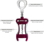Beneno Wine Opener, Zinc Alloy Premium Wing Corkscrew with Multifunctional Bottles Opener, Sharp Wine Corkscrew with Ergonomic Non-Slip Wing Handle, Purple