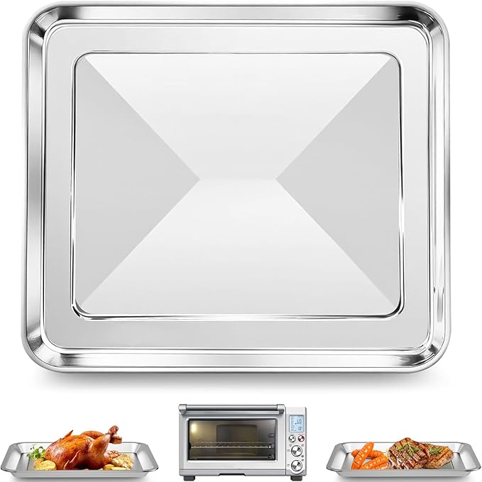 GCQ 11.77" × 11.77" Toaster Oven Baking Pan for Breville Smart Oven BOV800XL, Smart Oven Plus BOV810BSS, Smart Oven Pro BOV845BSS, Smart Oven Air BOV900BSS for Ninja SP100 SP101 SP201 Air Fry Oven