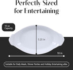 BIA Cordon Bleu Oval Au Gratin, Set of 4-10oz White Porcelain Ramekins with Glossy Finish - Microwave, Oven & Dishwasher Safe Small Baking Dishes for Appetizers, Sides & Gifting - 10" x 5.25"