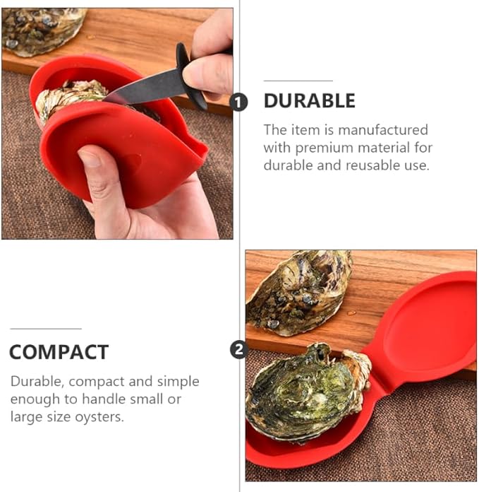 DOITOOL Oyster Shucking Hand Clip 2 Pack - Silicone Shellfish Opener Tool for Oysters Clams Scallops - Ergonomic Kitchen Gadget for Home Restaurant Use