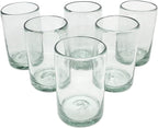 Clear Blown 9 oz Juice Glasses (set of 6) Mexican Handmade Glassware, Recycled Glass, Lead-free, Toxin-Free (Juice)