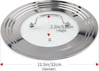 Stainless Steel Universal Lid for Pots, Pans and Skillets-Fits 7" to 12" Replacement Frying Pan Cover and Cast Iron Skillet Lid