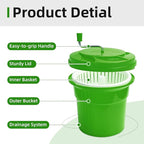 5 Gallon Commercial Salad Spinner and Dryer, Large Manual Vegetable Washer & Greens Dryer with Drain Tube, Heavy-Duty & FDA Listed for Restaurant, Home, Farm Use