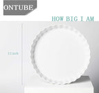 ONTUBE Pie Pans 11 Inches Ceramic Quiche Pans, Round Pie Tins for Baking,Oven Saf (White, 11" x 2 Pieces)