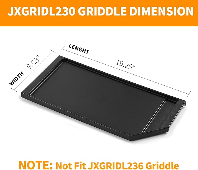 Upgraded JXGRIDL230 Griddle Replacement Parts for GE Stove Parts Cast Iron Griddle Plate JGP5030SLSS CGP9530SLSS Griddle Pan GE Gas Range Stove Top Cooktop 5 Burner Cooktop Parts 1 Pack