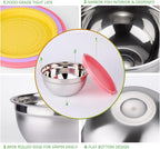 Leidawn Mixing Bowls with Lids for Kitchen - 25 PCS Stainless Steel Nesting Colorful Mixing Bowls Set for Baking,Mixing,Serving & Prepping,Size 5, 3.7, 2.8, 2.3, 1.7, 1.1, 0.7QT,11 Cooking Utensils