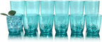 Set of 6 Hammered Style 15-ounce/430ml Acrylic Glasses Plastic Tumbler,BPA Free,Dishwasher Safe (Teal)