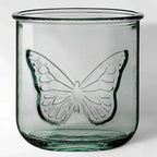 COURONNE CO. Clear Recycled Drinking Glass Tumbler, Perfect for Cocktails, Refreshments & Everyday Use, Restaurant Grade, Crafted without lead-based materials (10.1 Oz, Butterfly), Pack of 6