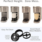 Elevate Anti-Splash Cup Riser Accessory for most Keurig K-cup, Cuisinart Single Serve, and other Coffee Makers, Adjustable for Cup Size and Drip Tray Type (Black with Black Base)