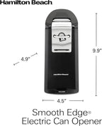 Hamilton Beach Smooth Touch Electric Automatic Can Opener Easy Push Down Lever, For All Standard-Size and Pop-Top, Extra Tall, With Bottle Opening Accessory and Built-In Knife Sharpener, Black