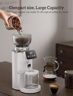 Neretva Espresso Grinder, 2 in 1 Professional Coffee Bean Grinder Stainless Steel Suit 51~58mm Portafilter Burr Coffee Grinder 30 Precise Setting&Anti-Static for Espresso/French Press/Drip/Moka-White