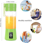 Portable Electric USB Juicer Blender Cup, Mini Blender for Shakes and Smoothies, Juice - 380ml, Six Blades, Green