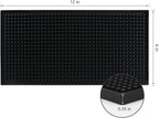 XieNie Bar Mat Small 6" x 12" Black, Coffee Mat for Home Bar, Bar Service Spill Mat for Cocktail Bartender Kitchen Countertop, PVC Counter Top Cup Mats Glasses Drying Mat, 1PCS