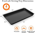 WOWBOX 4 pcs Serving Tray for Entertaining, Serving Platters for Snacks, Fruit, Cookies, Dessert, Reusable Plastic Trays for Serving Food and Pantry Organization in Kitchen & for Parties, (Black)