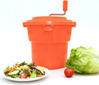 Hakka 2.5 Gallon Salad Spinner,Commercial Restaurant Manual Lettuce Dryer for Vegetable Fruit Dryer Mixer(Orange)