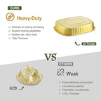 Oval Aluminum Foil Food Trays with Lids (5 Pack) – 2X Thicker Heavy Duty Gold Takeout Containers for Catering, Parties, Meal Prep & Food Serving, 50oz