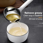Stainless Steel Scoop Filter Grease Spoon Colander Spoon Soup Oil Separation Cooking Colander Tools Kitchen Gadgets Set