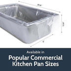 PanSaver Low Temperature Liners for Easy Clean Up - Disposable Buffet Pan Liners, Ovenable up to 220F - Clear (Half Pan - Medium & Deep | 23 x 16 IN)