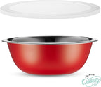 WHYSKO Stainless Steel Mixing Bowl Set, 10 Piece Stainless Steel Mixing Bowls with Lids Set for Food Prep Storage and Serving, Dishwasher Safe for Kitchen Baking Cooking, Red