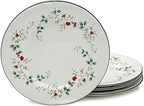 Pfaltzgraff Winterberry 10-1/2-Inch Dinner Plates, Set of 4, White