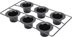 GOTOTOP 6 Cup Popover Pan, Non Stick Carbon Steel Bakeware, Perfect for Muffins and Popovers, 22.5x40.5cm Size for Home Bakers