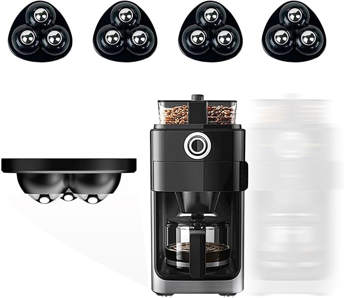 Appliance Casters - Furniture Sliders & Appliance Rollers for Kitchen, Coffee Machine, Blender, Oven - Helps Mom or Wife Easily Solve Countertop Sliding (Black, 4pcs)