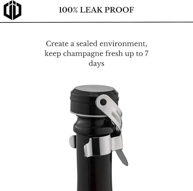 Imbibe & Indulge - Champagne Opener Tool and 2 Sparkling Wine Stopper - Zinc Alloy Champagne Opener, Ergonomic Lever Design + 2 Airtight Stoppers - Sparkling Wine Bottle Stopper, Champagne Accessories