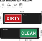 KitchenTour Clean Dirty Dishwasher Magnet - Upgrade Super Strong Magnet Version - Easy to Read Non-Scratch Magnetic Indicator Sign with Clear, Bold & Colored Text - Black