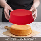 saphe 4 packs Silicone Cake Pans for Baking,Round Cake Molds for Cupcake,Cheese Cakes and Chocolate Cakes, Non-stick silicone bakeware sets BPA free(2 pcs 6 inch + 2 pcs 8 inch)