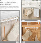 Zerodeko Cabinet Kitchen Utensil Hooks 5pcs Heavy Duty White Storage Rack Hanging Multi-Function Holder for Cabinet and Towel Organization