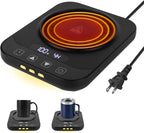 Coffee Mug Warmer for Desk with 9 Temperature Settings, Auto Shut Off, Digital Display, Smart Timing & Reservation, Electric Cup Warmer for Office, Home, Tea, Milk & Beverage Heating (Black)