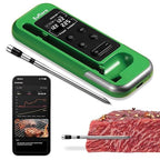 Wireless Meat Thermometer with Digital Meat Probe, Measures Internal & Ambient Temp, 800FT Bluetooth Meat Thermometer with Host Control for Barbecue, Outdoor Grilling, Oven & Smoker (Lime)