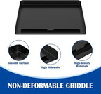 SafBbcue Griddle Plate for Ninja GR101 Sizzle Smokeless Indoor Grill, 14’’ Nonstick Flat-Top Griddle Plate for Ninja Sizzle Smokeless Grill Accessories with Griddle Cleaning Tool